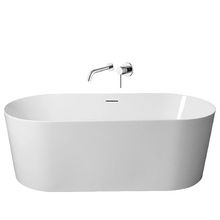 Vermont Gloss White Oval Acrylic Freestanding Bath & Wall Mixer Set